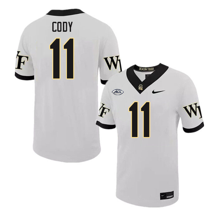 #11 Justin Cody Wake Forest Demon Deacons College Football Jerseys Stitched-White